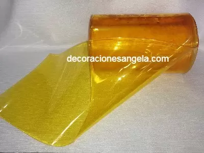 cortina de pvc color naranja